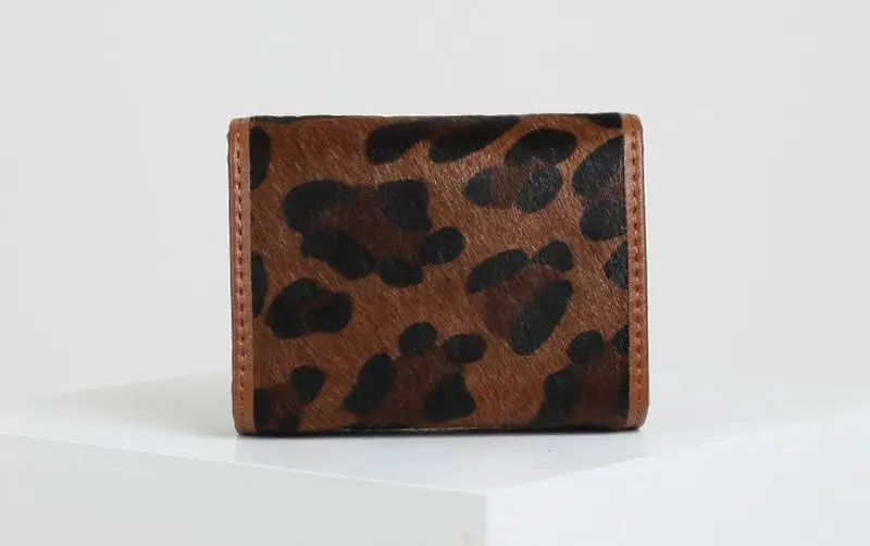 WOONAM модный кошелек для женщин из натуральной телячьей кожи леопарда пони волос на молнии Держатель карты Кошелек WB792