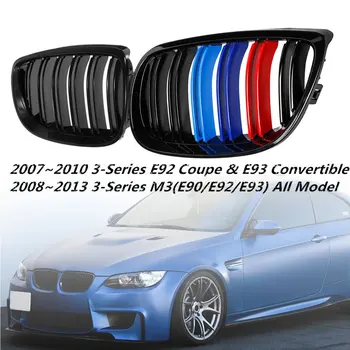 

Pair Front Bumper Grille Grills Gloss Black for BMW E92 E93 3-Series Coupe 328i 335i M3 2007 2008 2009 2010
