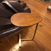 Креативная стойка для смартфона стол для чтения овальный диван угловой простые Экономичные Тип журнальный столик Скандинавская цельная древесина Железный арт с роликом