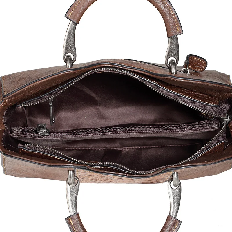 AETOO Leather women's bag, head leather retro craft embossed shell bag, hand-ruby trend hand-held oblique women's bag