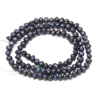 

Natural Freshwater Black Pearl Beads 36cm Punch Loose Beads for DIY Women Necklace Bracelet Jewelry Making size 5-6 mm
