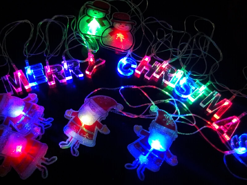 Xmas 4m Merry Christmas LED String Lights Bulb AC 110220V 20leds RGB
