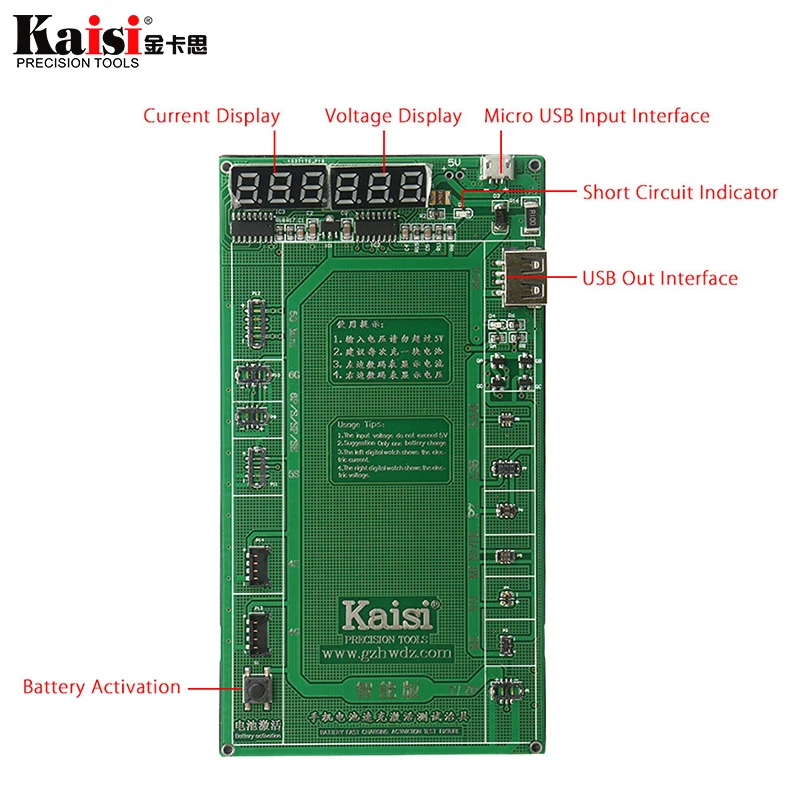 Kaisi Cell Phone Battery Fast Activation Board Plate Charging Cable Jig for iPhoneXS X 8 8Plus 7Plus 7 6s 6 5s 5 4s Repair Tool