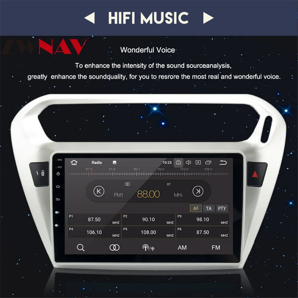 Best ZWNAV Android 8.0 Car GPS Navigation DVD Player For PEUGEOT 301 Citroen Elysee 2014 2015 2016 2017 Multimedia Radio 9 Inch 5