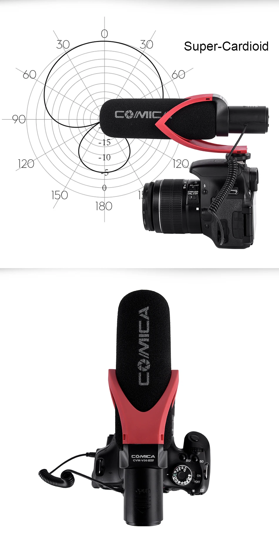 Comica CVM V30 PRO видео Студийный микрофон направленный конденсаторный Запись микрофон для Canon Nikon sony камера Студийный микрофон