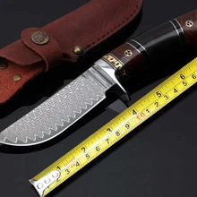 EDC инструменты Дамасские Коллекционные ножи утилита наружные Прямые ножи фиксированный нож для выживания охоты ножи кемпинг мульти инструмент