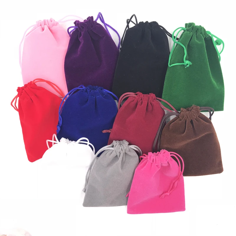 

7x9 Cheaper Jewelry Packing Bags Cheaper Soft Christmas Wedding Velvet Drawstring Gift bags Pouches Real Photo 10pcs