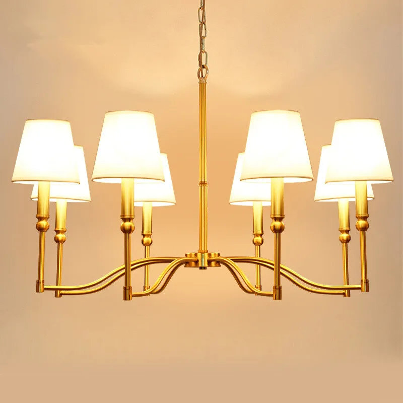 American full copper Pendant Lights European style droplight living