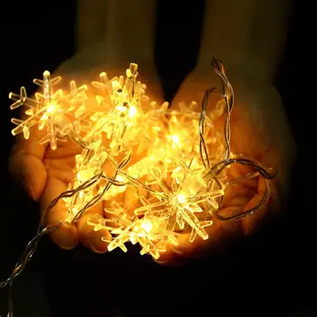 

Decoration Lights 1.5m 10 LED Snowflake String Lights Battery Operated Fairy Light String for Christmas Home Wedding Decoration