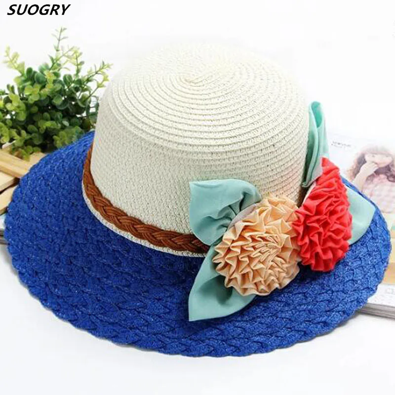 

2018 New fashion Adult Summer Straw Hat Cap Girls Foldable Wide Large Flower Floppy Beach Hats Travel Bucket Cap Sun caps
