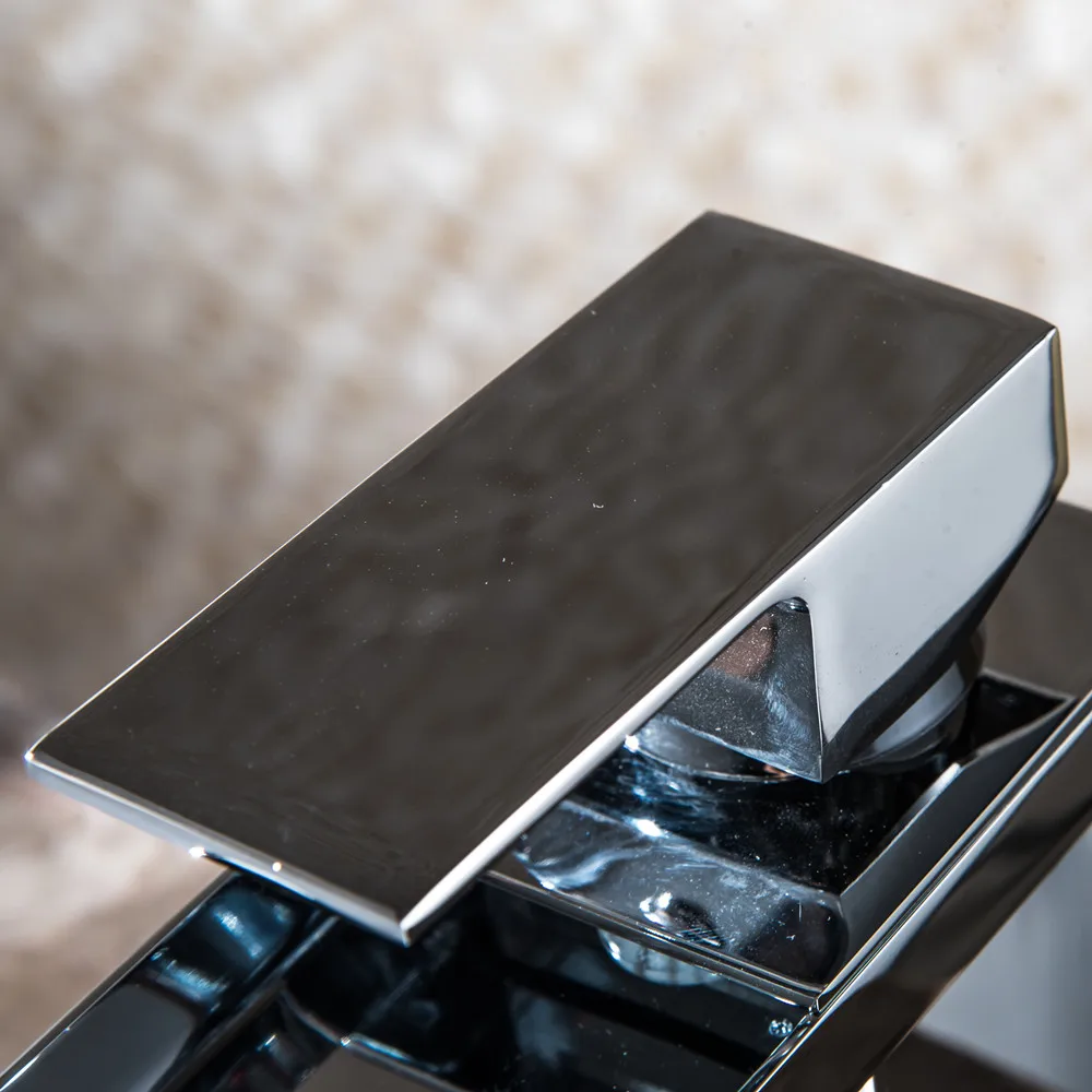Newly Bathroom Basin Sink Faucet Waterfall Handle Single Hole Mixer Tap Deck Mounted Basin Faucet Torneira Cozinha Mci6