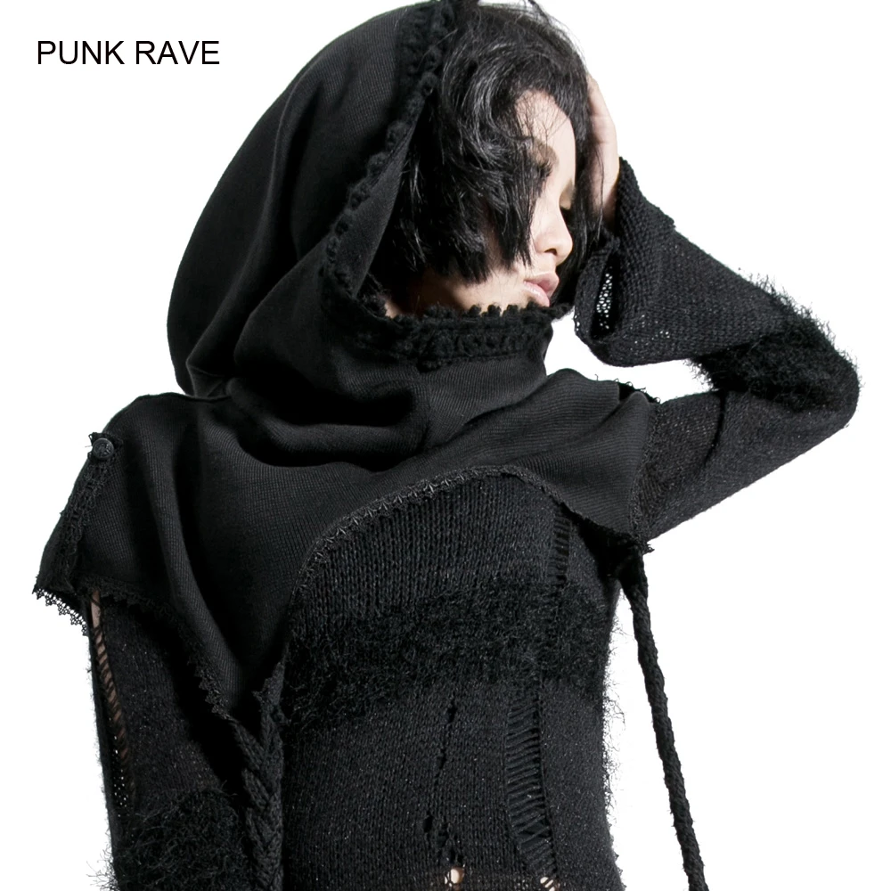 Женский шарф хомут черная вязаная шапка в стиле панк 2019|black scarf|wrap knitknit wrap |