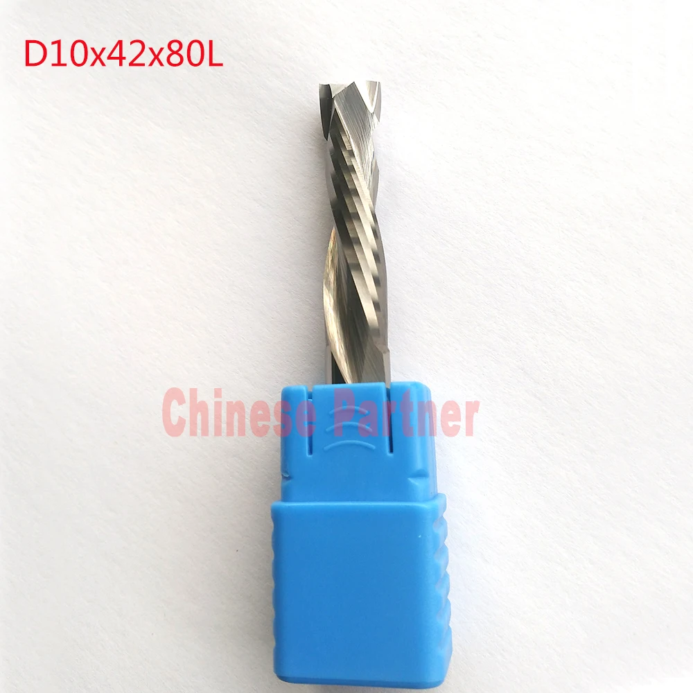 

1pc D10x42x80L 2 Flute HRC55 Up&Down Cut Solid Carbide CNC Router Bit Wood Endmill End Milling Cutter Tool