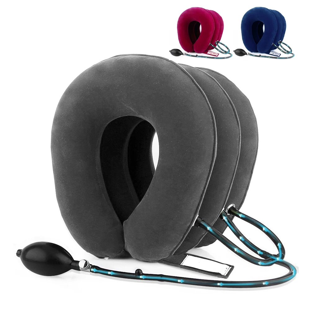Inflatable Neck Traction Therapy Cervical Collar Vertebra Orthopedics Manual Massager Relaxation Corrective Neck Brace Device