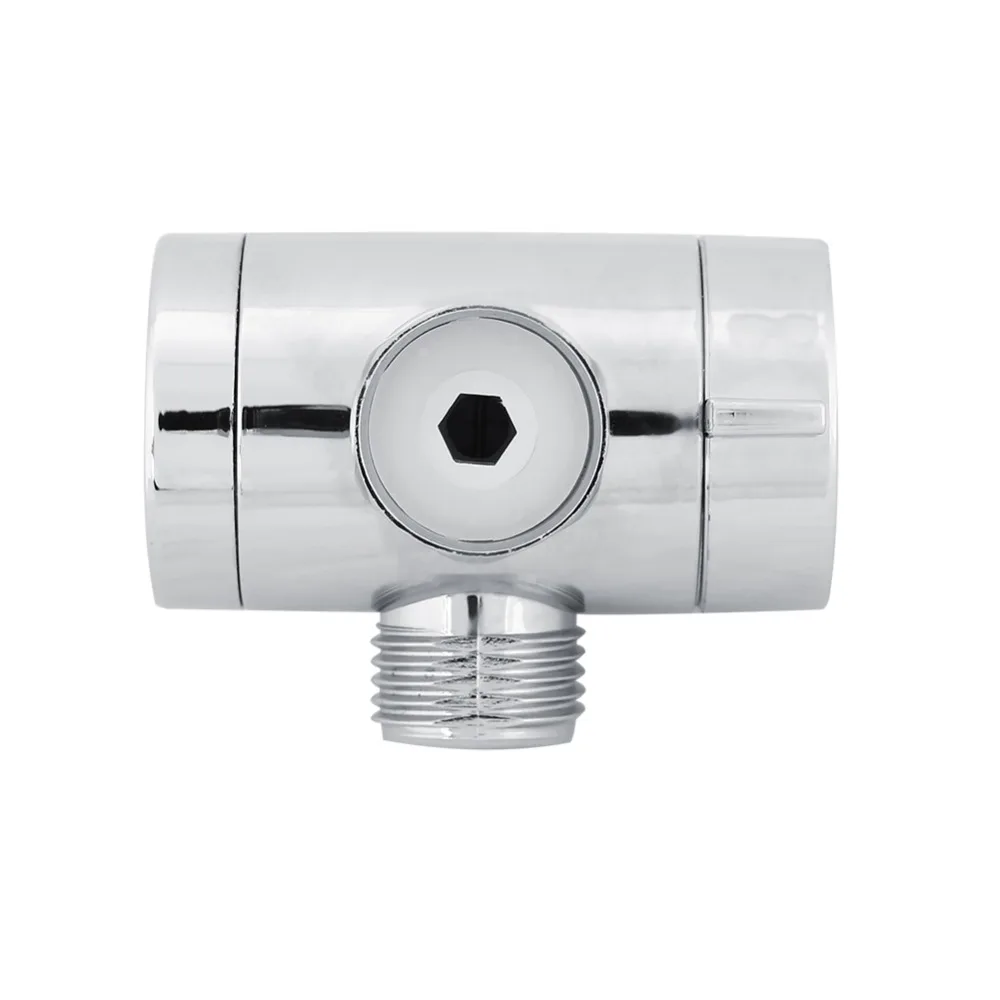 ABS 3-Way Shower Head Diverter Valve Connector Adapter Home Bathroom Accessory Adjustable Universal Showering Components
