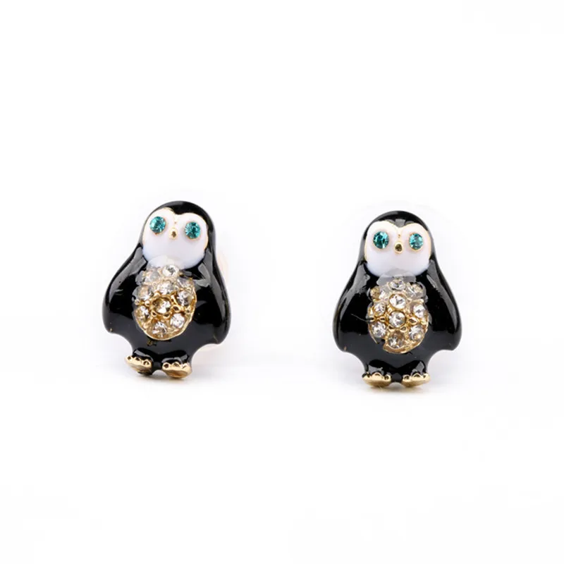 

Women's fashion earrings New arrival brand little cute penguin stud earrings for women girls E0498