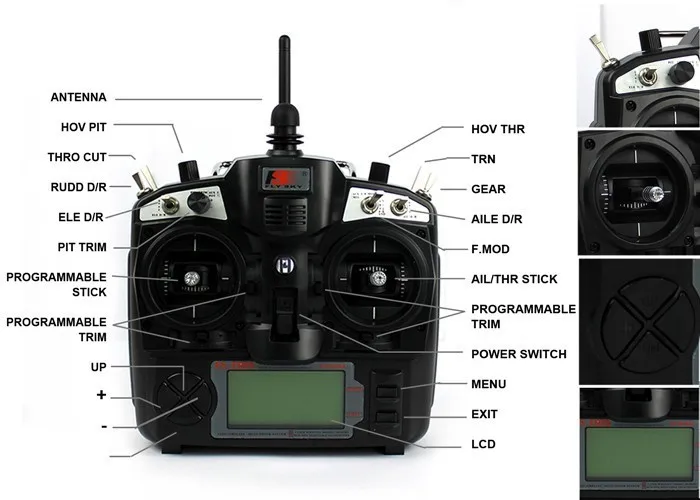 Free shipping Mode 2 FS FlySky FS-TH9X 2.4G 9 Channel RC Transmitter  Receiver  For RC Helicopter AirPlane BOAT