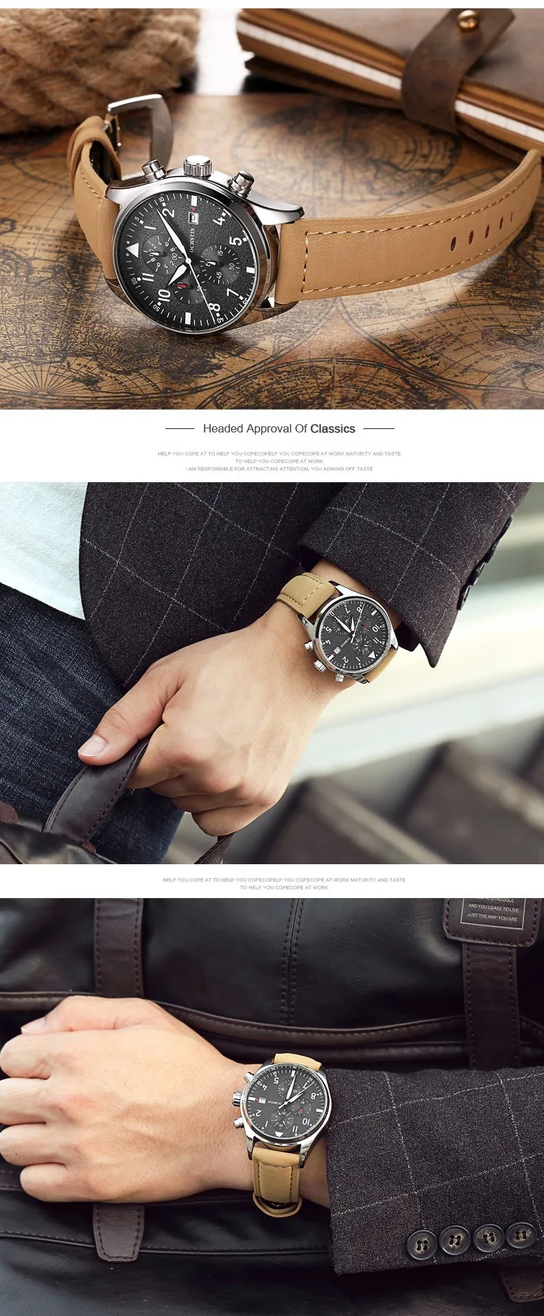 Zegarek męski na skórzanym brązowym pasku Ochstin Infinity Brązowy 1 Zegarek męski na skórzanym brązowym pasku Ochstin Infinity Brązowy 1