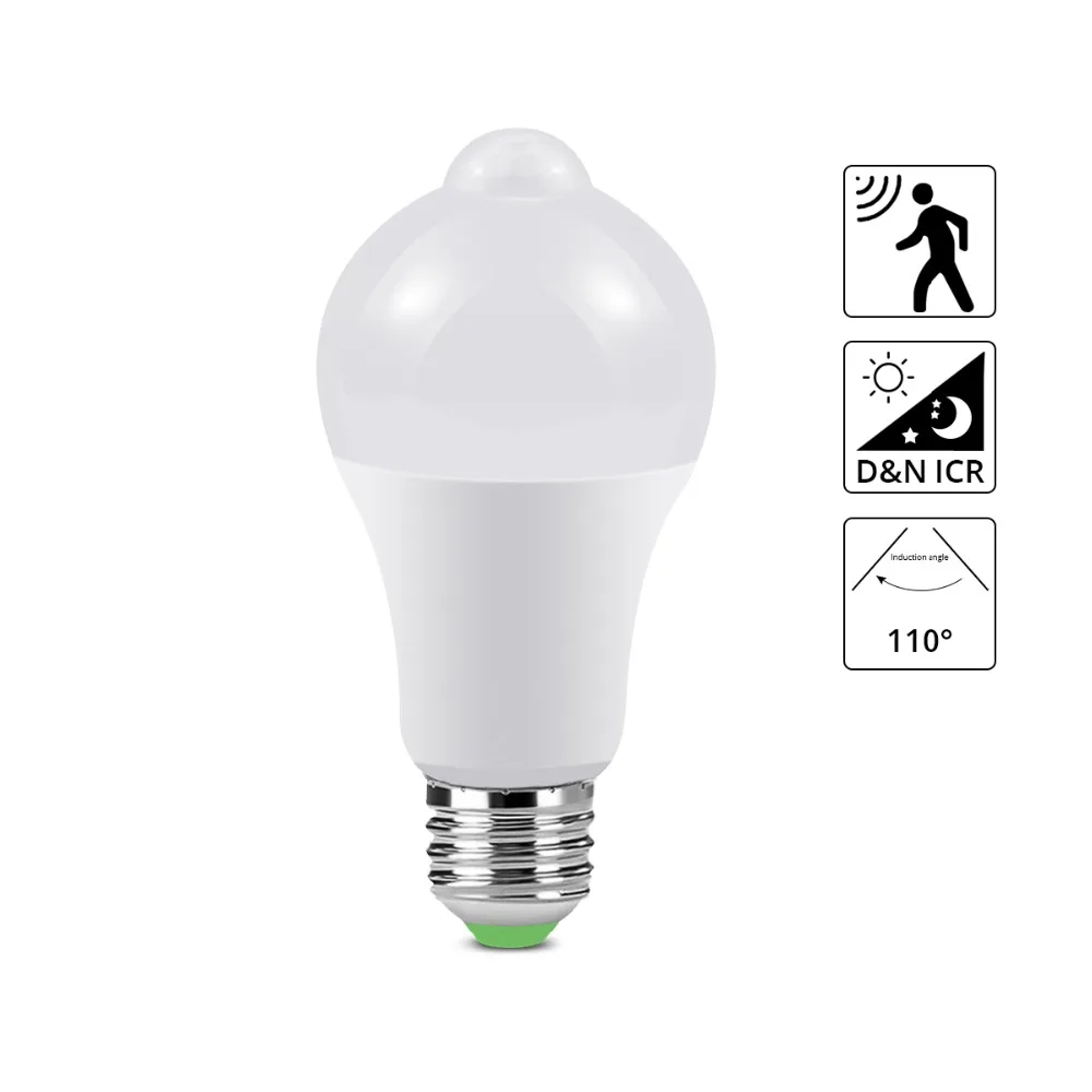 

LED PIR Sensor Bulb E27 12W 18W AC220V 110V Infrared Light Bulb Night Light Motion Sensor Lamp for Hallway Stairs Home Lighting