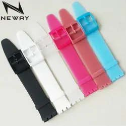 Neway аксессуары для часов для образец ремешка Пряжка SWATCH силиконовый ремешок 16 мм Ультра тонкая кожа резиновый ремешок