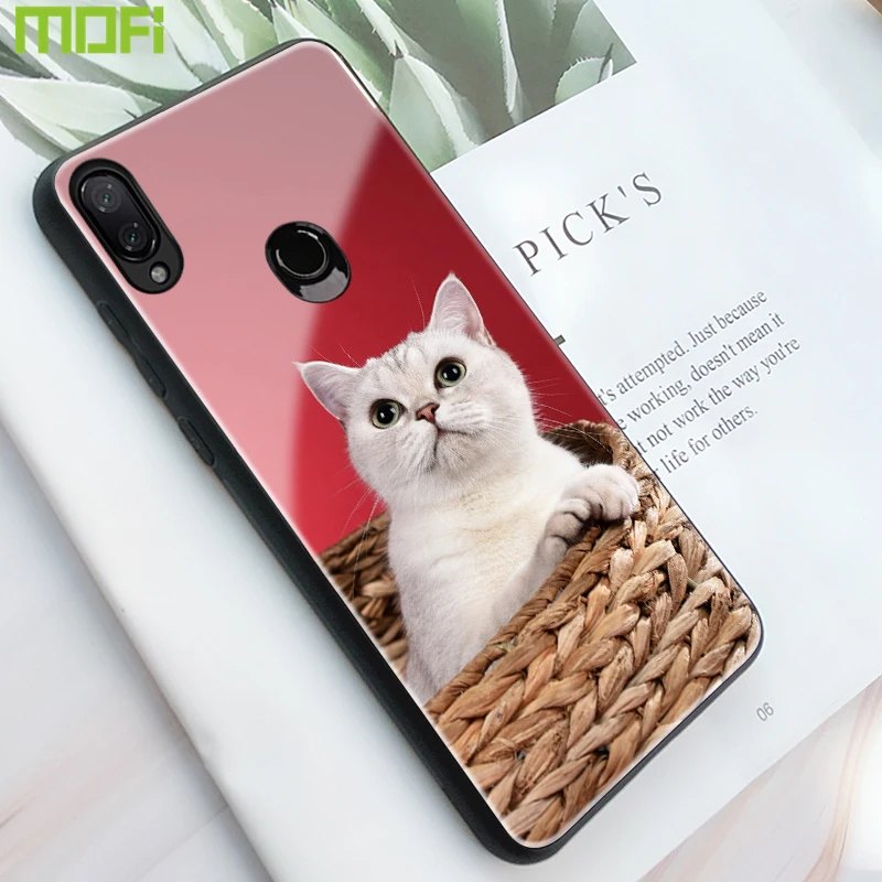 

Redmi Note 7 Pro Case Mofi For Xiaomi Redmi Note 7 Case Pro Glass Hard Cover For Xiaomi Mi A2 6X Mi8 Lite Mi9 Case Cat Dog Cute