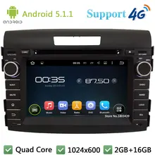 Quad Core HD 1024*600 Android 5.1.1 Car Multimedia DVD Player Radio Stereo PC FM DAB+ 3G/4G WIFI GPS Map For Honda CRV CR-V 2012