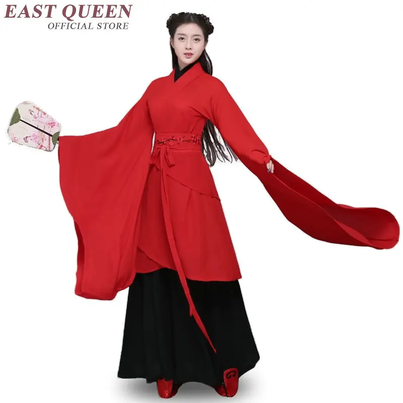 2 Китайский народный танец hanfu Халаты красный длинный hanfu платье Древний китайский костюм косплей сценическая одежда AA2778 YQ - Цвет: 2