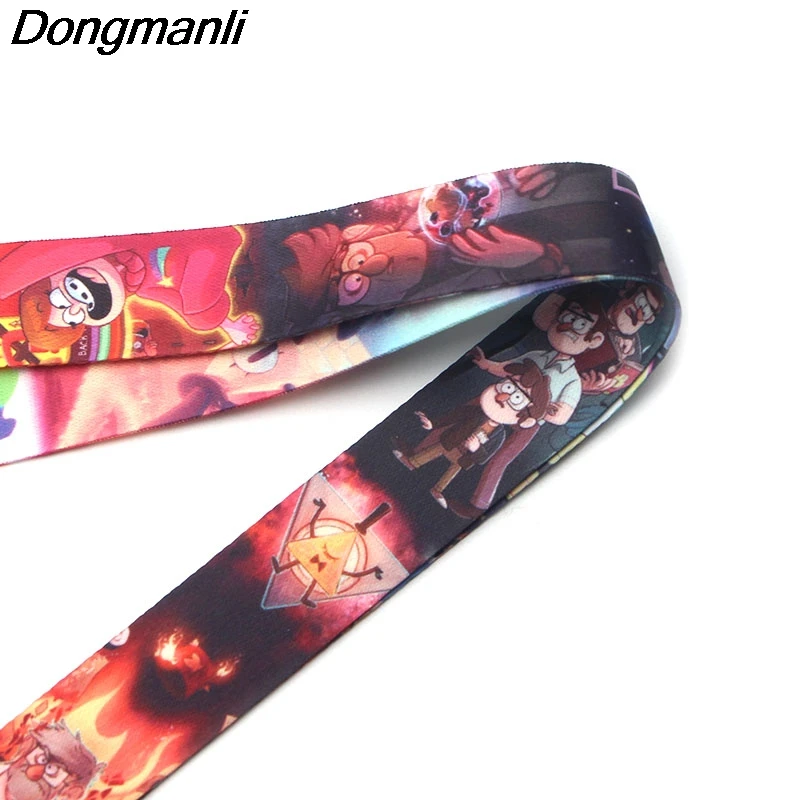 P2203 Dongmanli Gravity Фолс Детские брелки lanyards держатель удостоверения личности ID карта Пропуск Тренажерный зал мобильный телефон USB бейдж держатель ключевой ремень