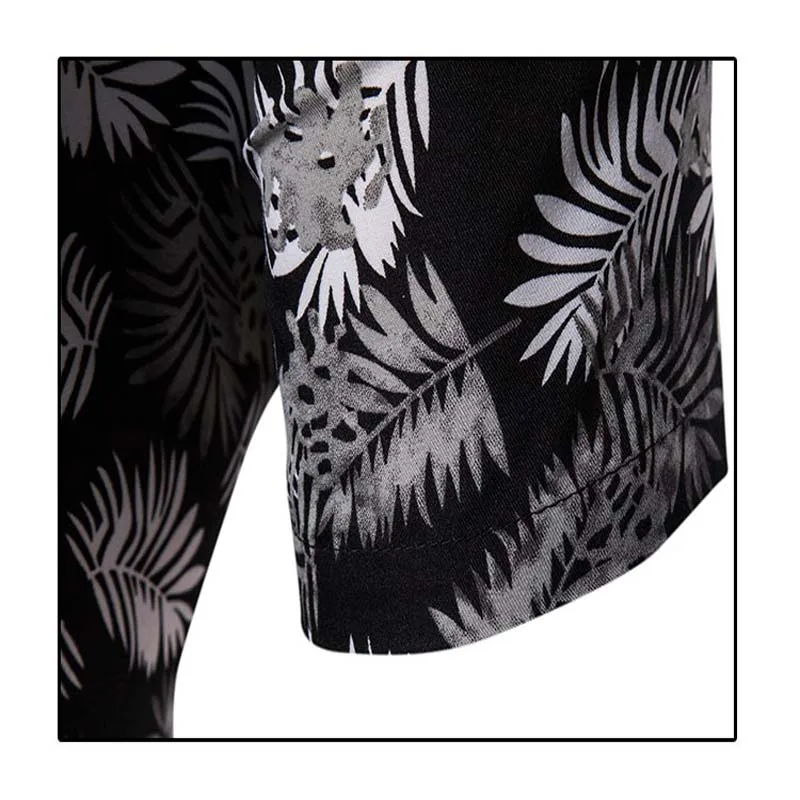 2019 Летняя мода Мужская рубашка Slim Fit короткий рукав рубашка с цветочным рисунком модная мужская одежда мужская повседневное цветок