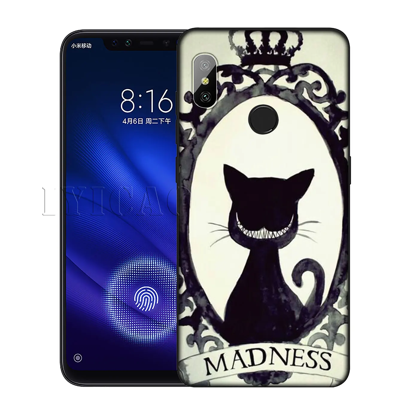 IYICAO Чеширский Мягкий силиконовый чехол для Xiaomi Redmi 6A 5A Note 8 7 4 4X 5 Plus 6 Pro черный из