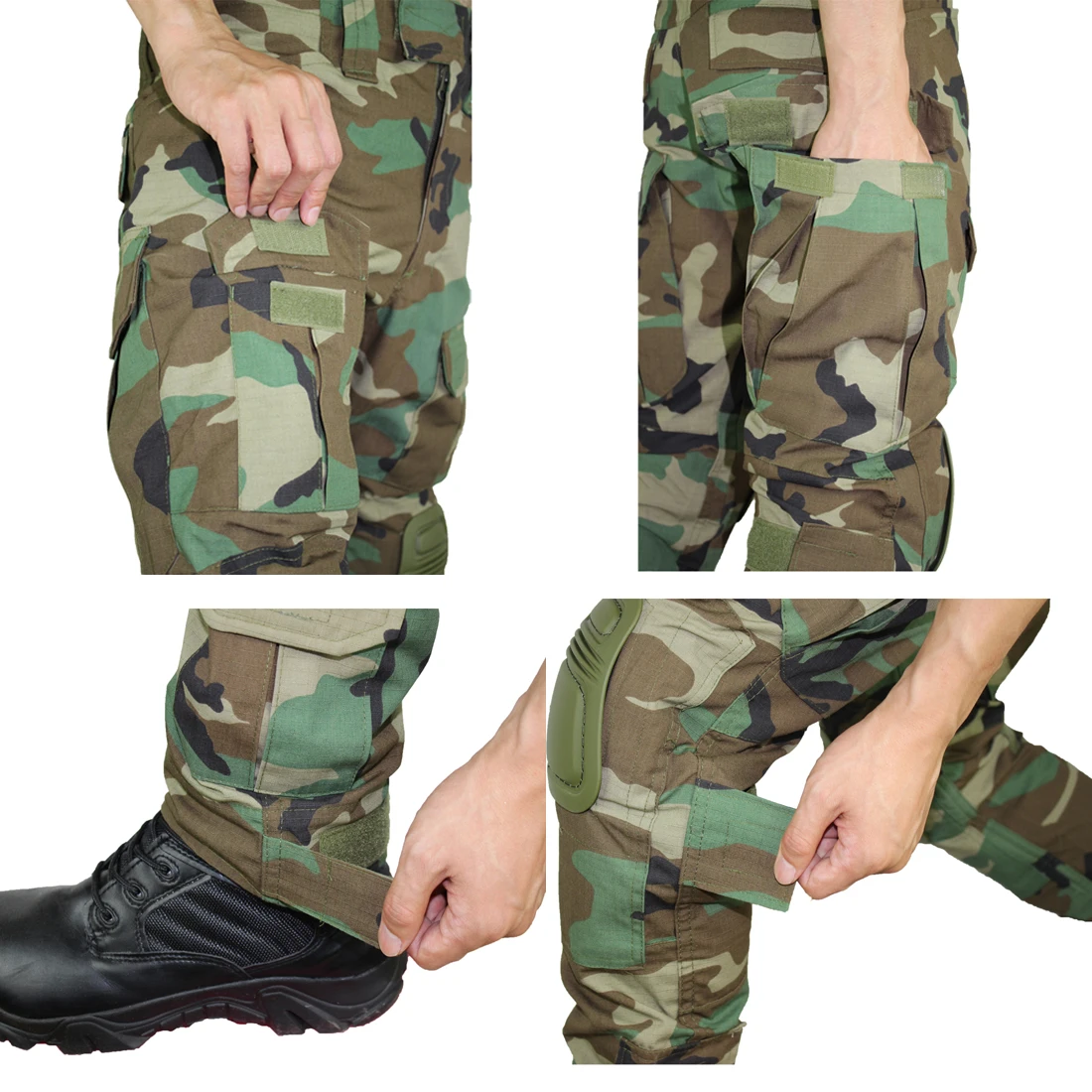 Zuoxiangru мужские Мультикам тактические брюки мульти-карманы военный камуфляж Открытый страйкбол боевой охотничьи брюки с наколенниками