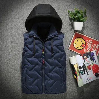 

Men New Vest Stylish 2019 Autumn Winter Warm Sleeveless Vest Jacket Men Slim Fit Lovers cotton vest Casual Coats Waistcoat