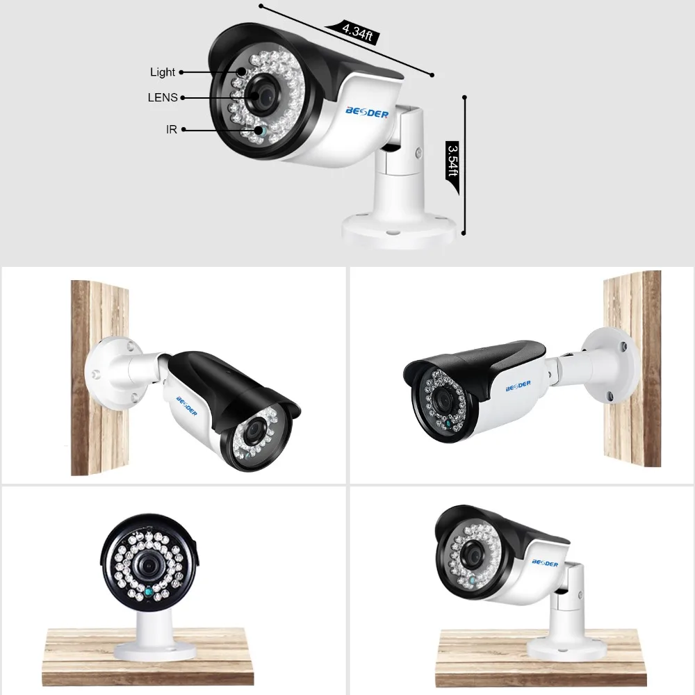 Besder HI3516C+ SONY IMX322 H.265/H.264 IP камера 2MP 1080P 1920*1080P P2P Удаленный просмотр обнаружения движения CCTV пуля камера PoE 48V