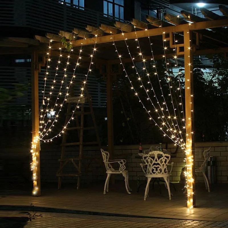 4.5M X3M 300 LED Copper Curtain String Lights Holiday Xmas Decoration Icicle Lighting for Christmas New Year Balcony 4.5M X3M 300 LED Copper Curtain String Lights Holiday Xmas Decoration Icicle Lighting for Christmas New Year Balcony