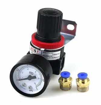 

AR2000 G1/4'Pneumatic Micro Air Pressure Regulator Air Filter Processing Unit Valve with Fitting