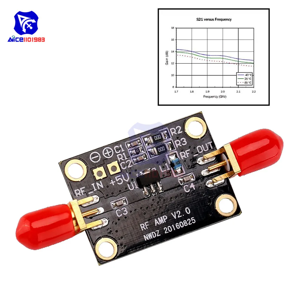 РЧ усилитель модуль 23DB P1DB широкий диапазон низкий уровень шума усилитель LNA 0,05-4 ГГц NF = 0.6dB RF FM HF VHF/UHF для радиолюбителей