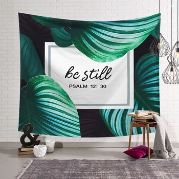 

CAMMITEVER Tropical Green Leave Tapestry Yoga Mat Leaf Printed Blanket