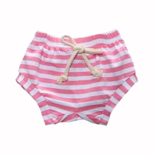 Летние пляжные шорты в полоску для маленьких девочек; модные Новорожденные малыши бирюзовые шорты