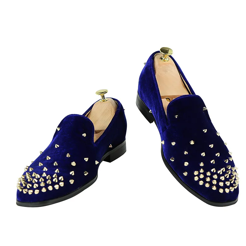 Parafuso Pic Veludo Dandelion Sapatos Mocassins Apartamentos Leather Pic as Homens Casuais Cravejado Casamento De Rebites Couro Casual as Do As Spikes Spike Prisioneiro wXCgRxqwz