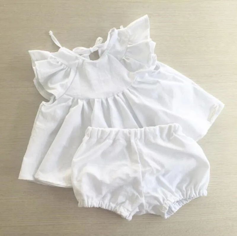Conjuntos de Roupas Blusa + Shorts Meninas Terno América Europeia Verão Criança Crianças Babados Princesa Bebê Menina Roupas Moda 5 meninas conjuntos de roupas babados princesa bebê