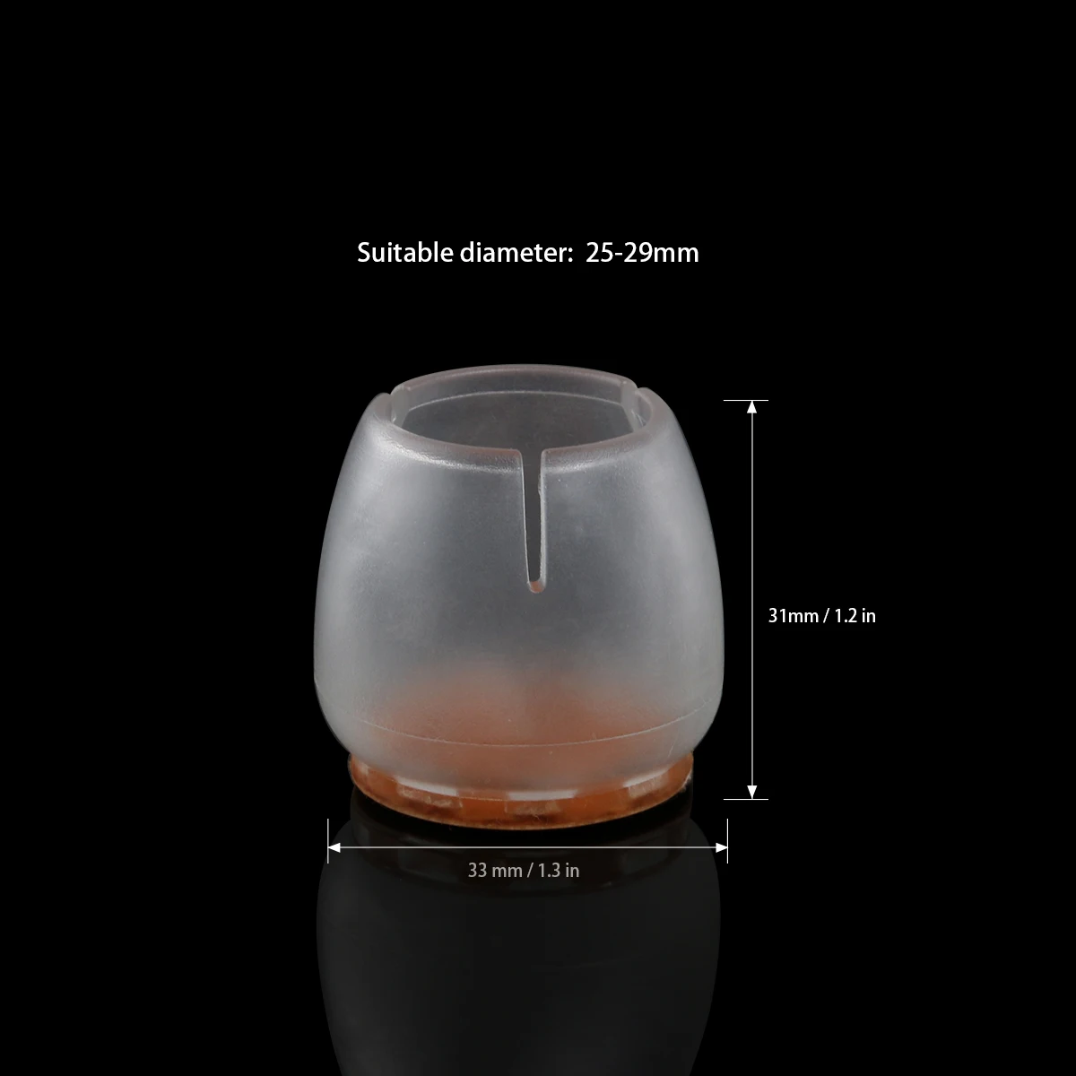 8 шт силиконовые колпачки для ног стула, накладки для ног, мебельные Чехлы для стола, напольные протекторы для круглых ножек 25-29 мм(прозрачный+ коричневый