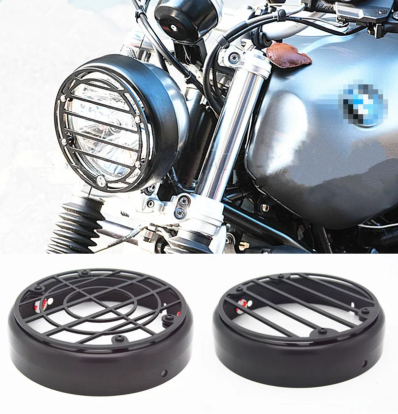 Aluminum Motorcycle headlight protective cover for BMW PURE R Nine Tin