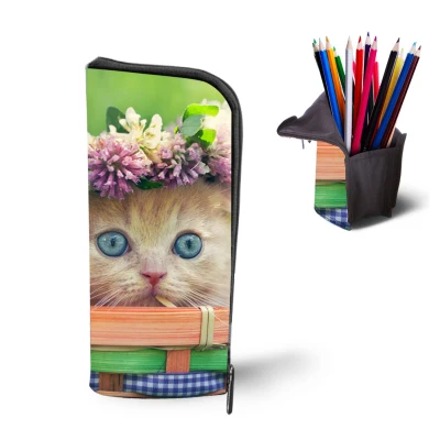 Forudesigns, милое животное, женская сумочка для косметики, дорожные косметички, большой держатель для карандашей с принтом кота, Детские канцелярские принадлежности - Цвет: CA4905D