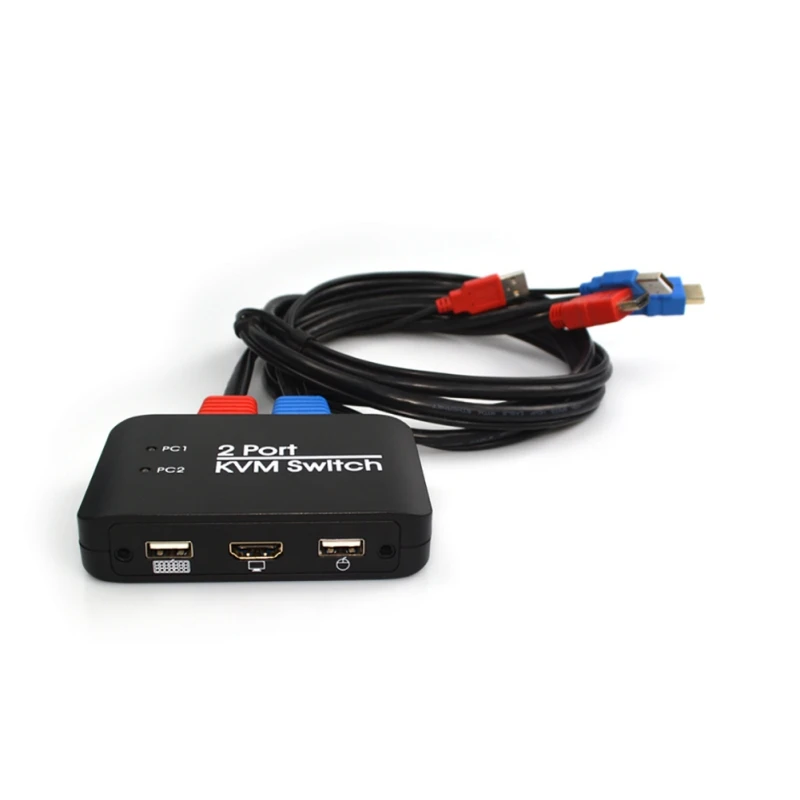 2 порта KVM переключатель USB HDMI 2,0 4 K коммутатор Поддержка светодиодный для Windows для Apple для Android 1,2 M Длина
