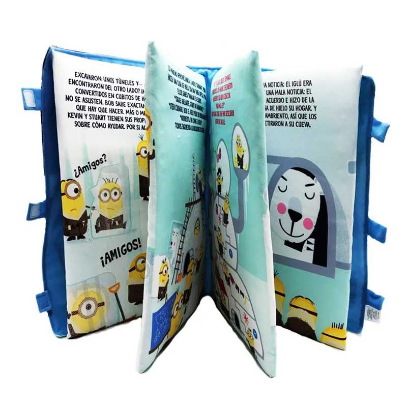 

Cartoon Minions Cloth Book Baby Rattles Intelligence Development Educational Toy Soft Cloth Learning Books For 0-12 Months Kids