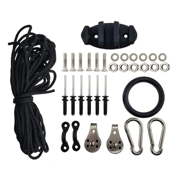 

New Kayak Canoe Anchor Trolley Kit Padd Eyes Well Nuts Screws Kayak Accessories Cleat Rigging Ring Pulleys DIY Boat