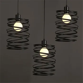 

Modern Brief Spring Shape Led Pendant Light,Creative Iron Led Pendant lamp cafe/restaurant/balcony/loft Vintage Hanging Lamp