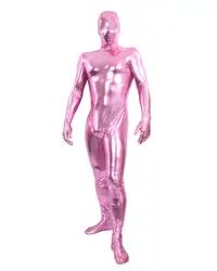 (MZS029) Розовый Блестящий металлический колготки для классические костюмы на Хэллоуин унисекс Оригинальные фетиш Зентаи Костюмы