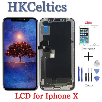 

10pcs For iPhone X LCD Display +Touch Screen Test No Dead Pixel Digitizer Assembly Replacement Parts For iPhone X AMOLED Screen