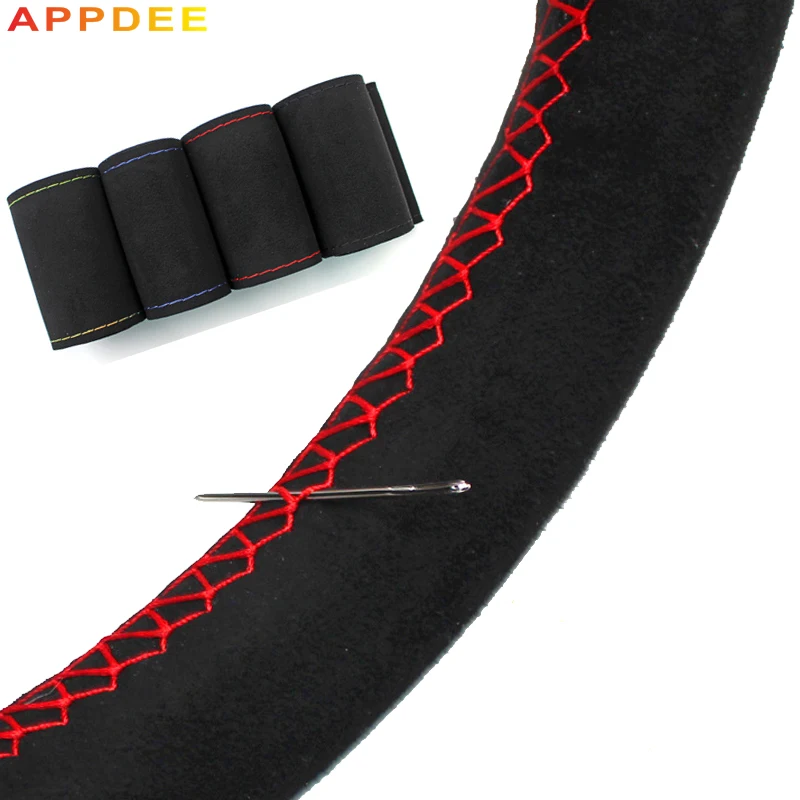 Auto Steering Wheel Cover DIY Suede Steering Wheel Car Anti-slip Breathable Soft Car-Styling Interior Accessories Auto Steering Wheel Cover DIY Suede Steering Wheel Car Anti-slip Breathable Soft Car-Styling Interior Accessories
